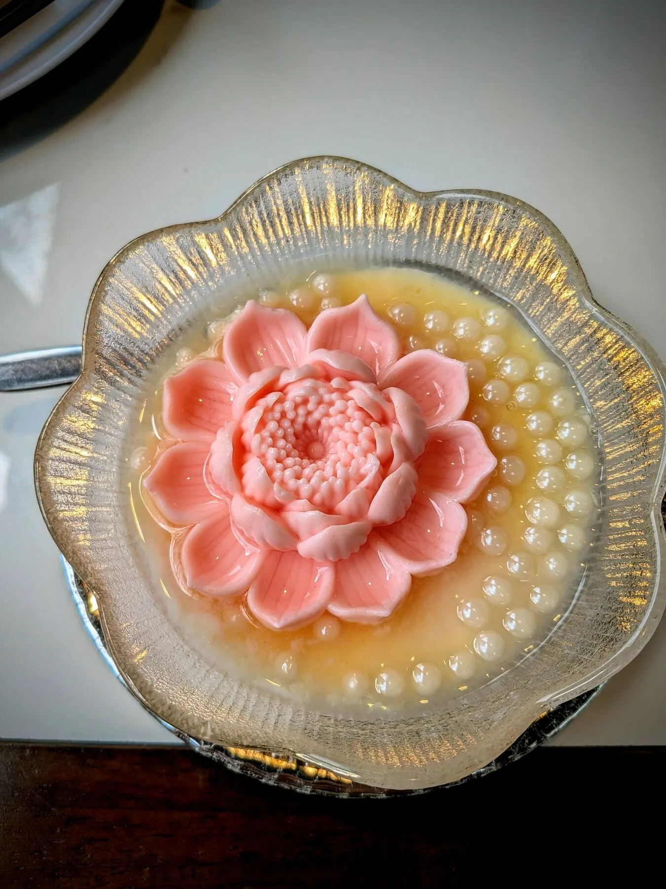 Lotus shaped dessert