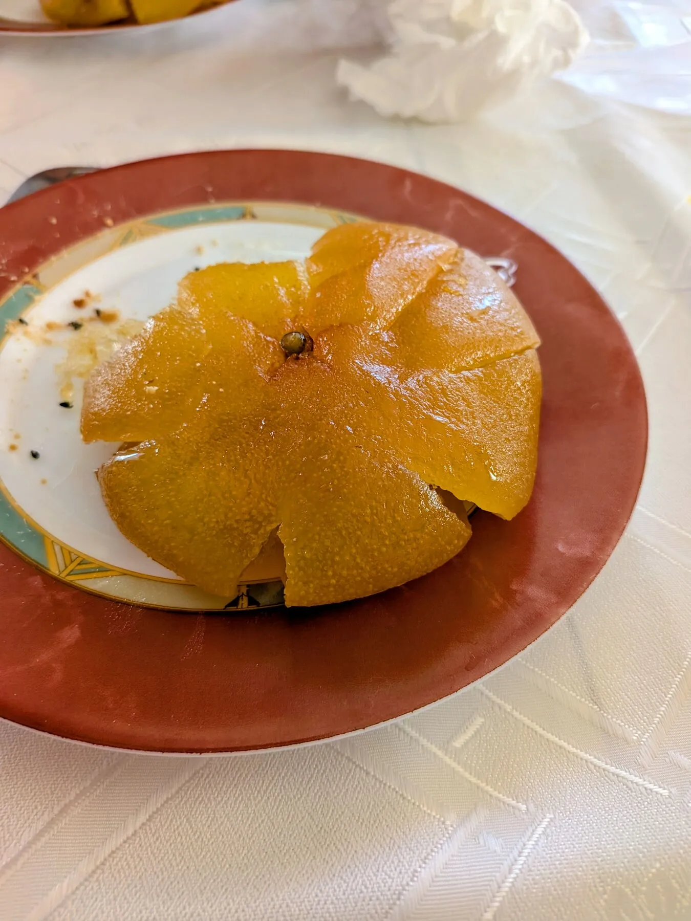 Trying the orange pies back home. Family members loved them